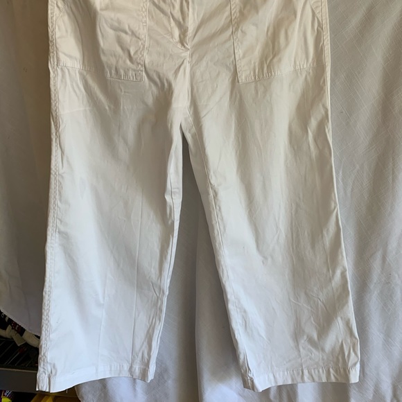 Cute wide leg cropped white summer pants size 8 - Picture 4 of 4